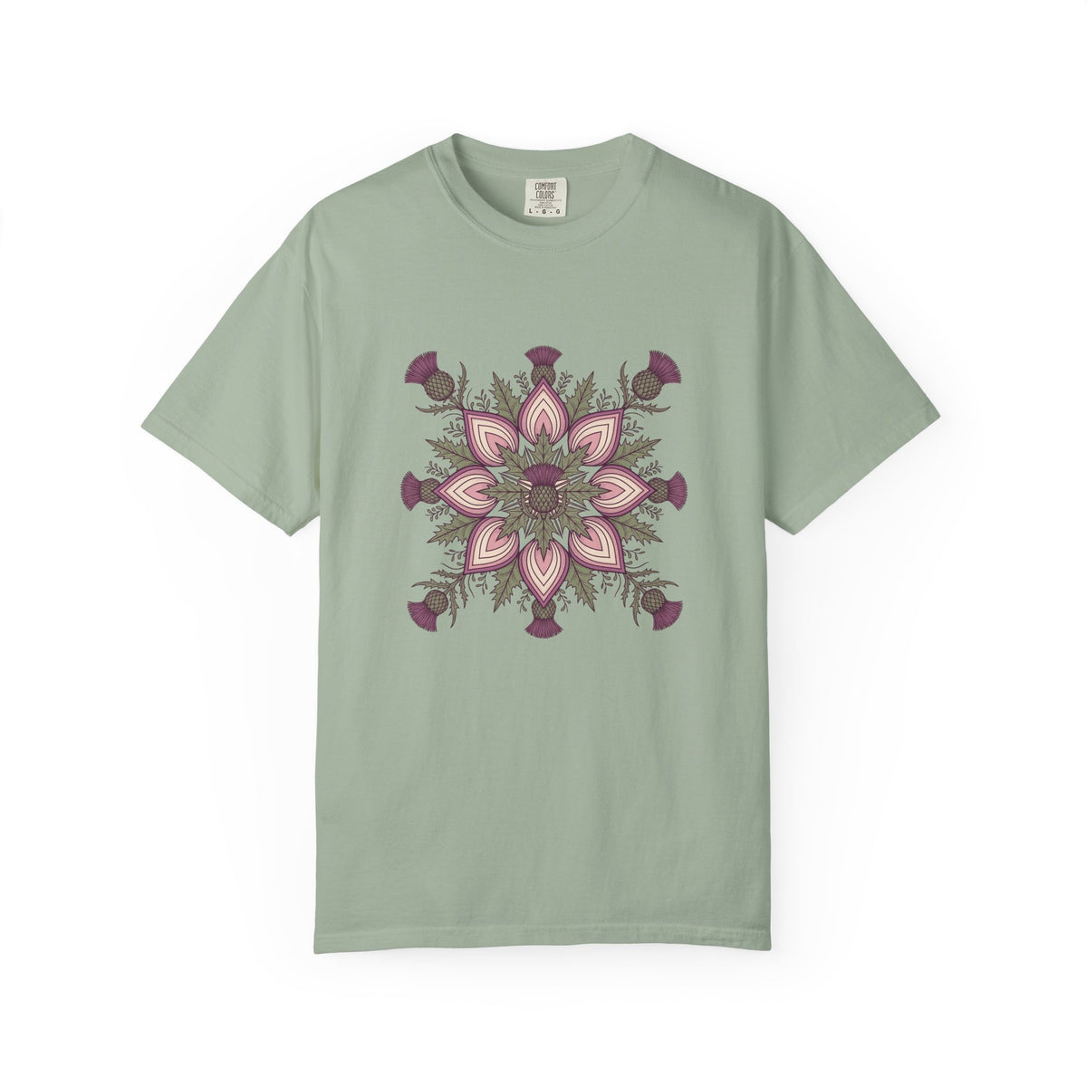 Scottish Thistle Mandala Botanical T-Shirt