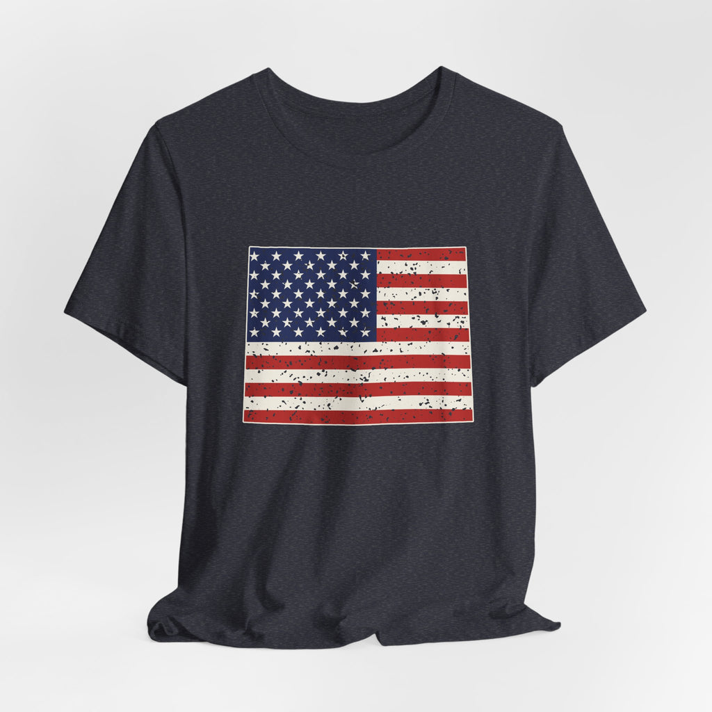 Wyoming American Flag Map T-Shirt