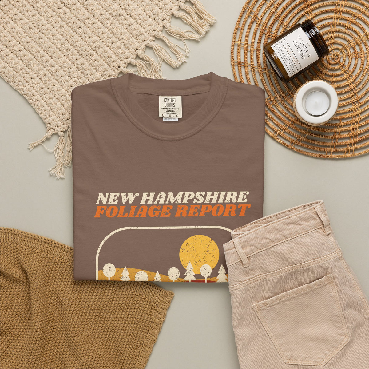 New Hampshire Foliage Report Retro Landscape T-Shirt