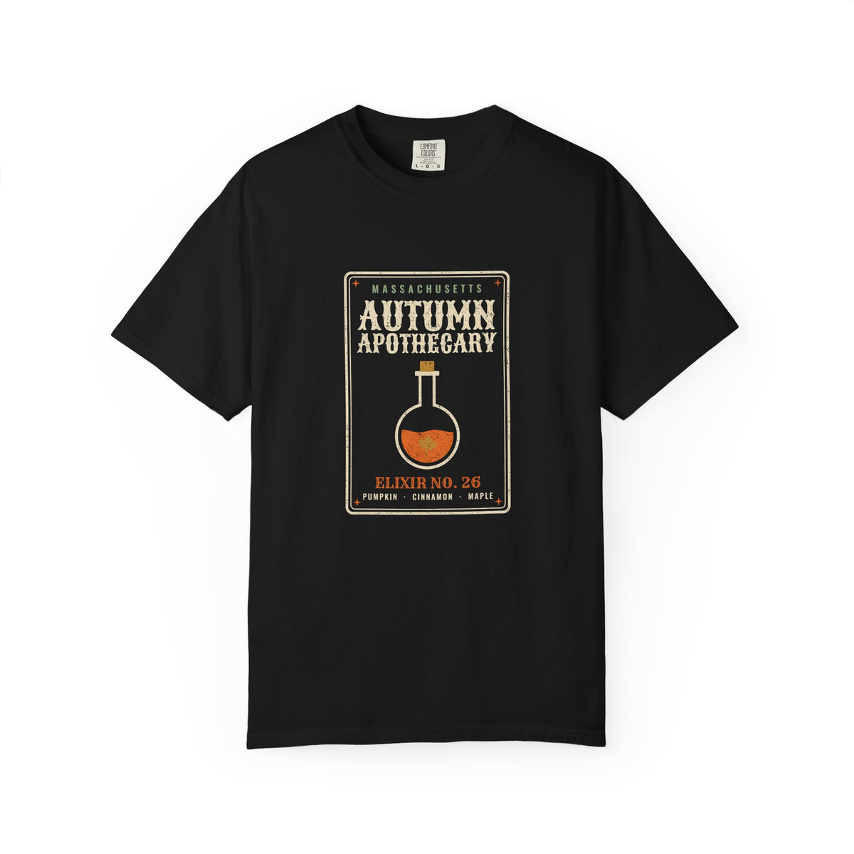 Massachusetts Autumn Apothecary Label T-Shirt