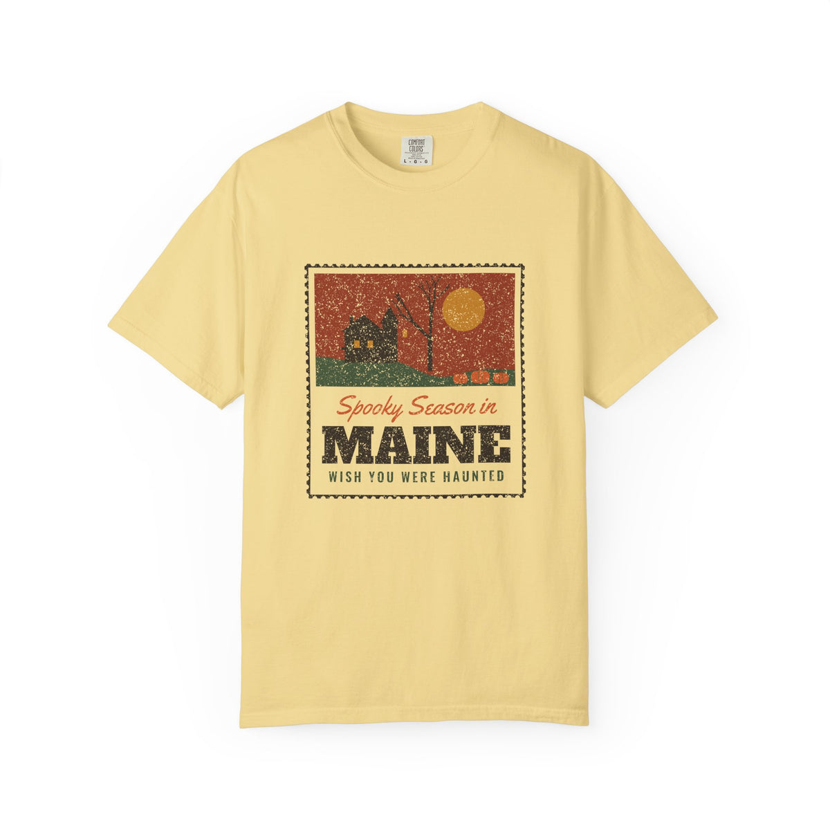 Spooky Season in Maine Haunted Postcard T-Shirt