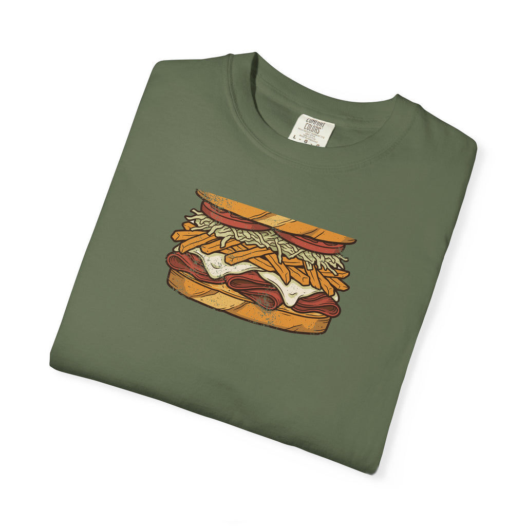 Pittsburgh Fries and Slaw Sandwich Food Illustration T-Shirt