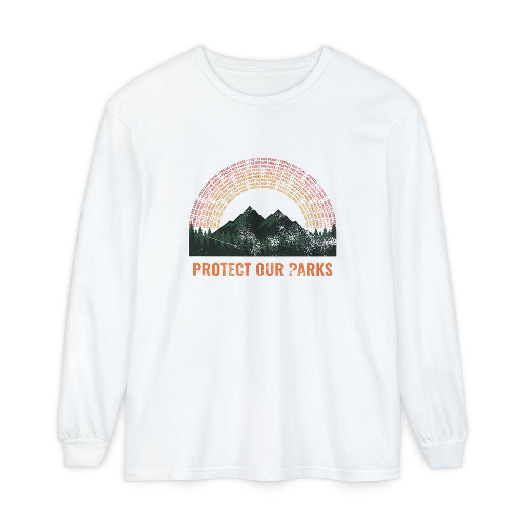 Protect Our Parks Retro Sunset Mountains Long Sleeve Tee
