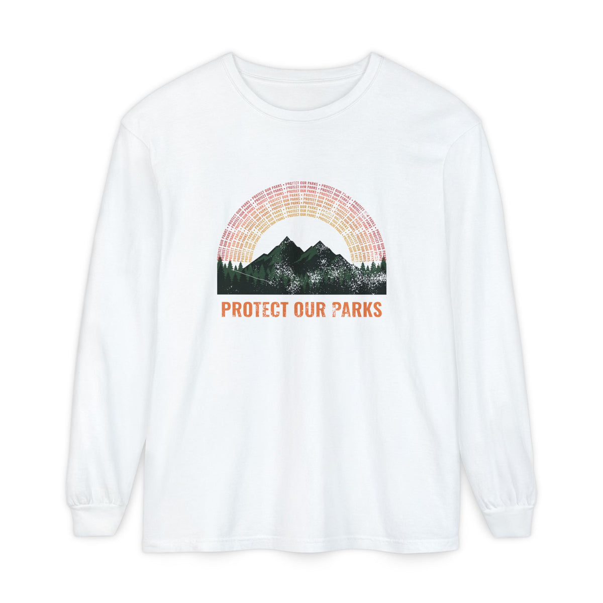 Protect Our Parks Retro Sunset Mountains Long Sleeve Tee