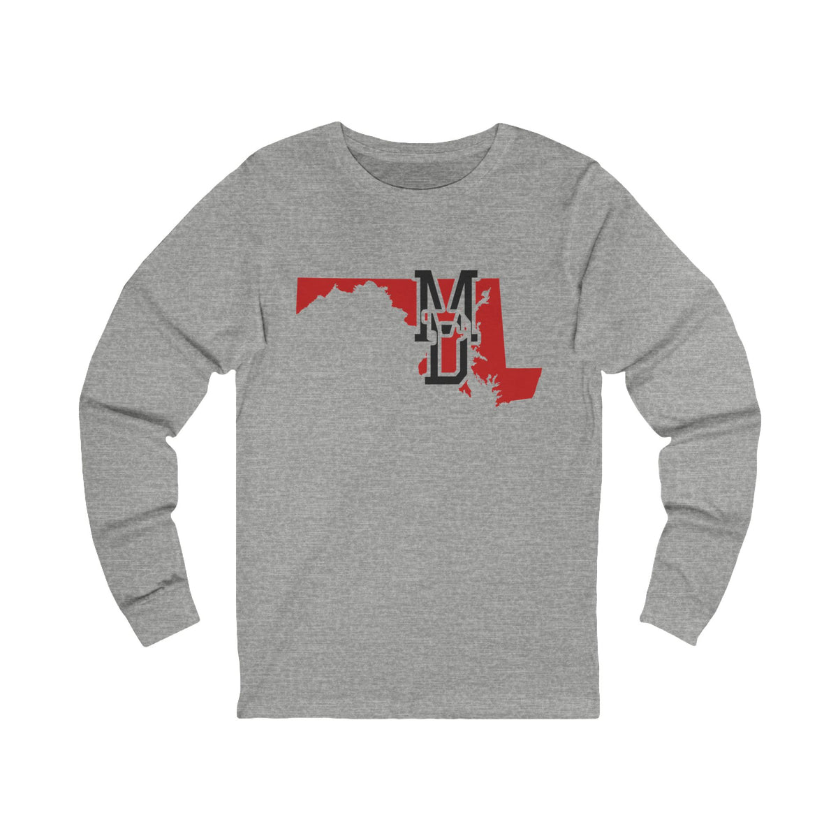 Maryland Varsity Monogram Map Long Sleeve Tee