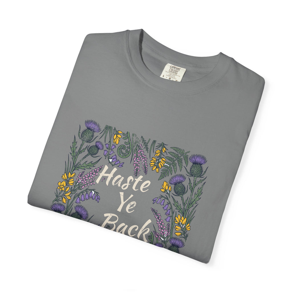 Haste Ye Back Scotland Thistle Wildflowers T-Shirt