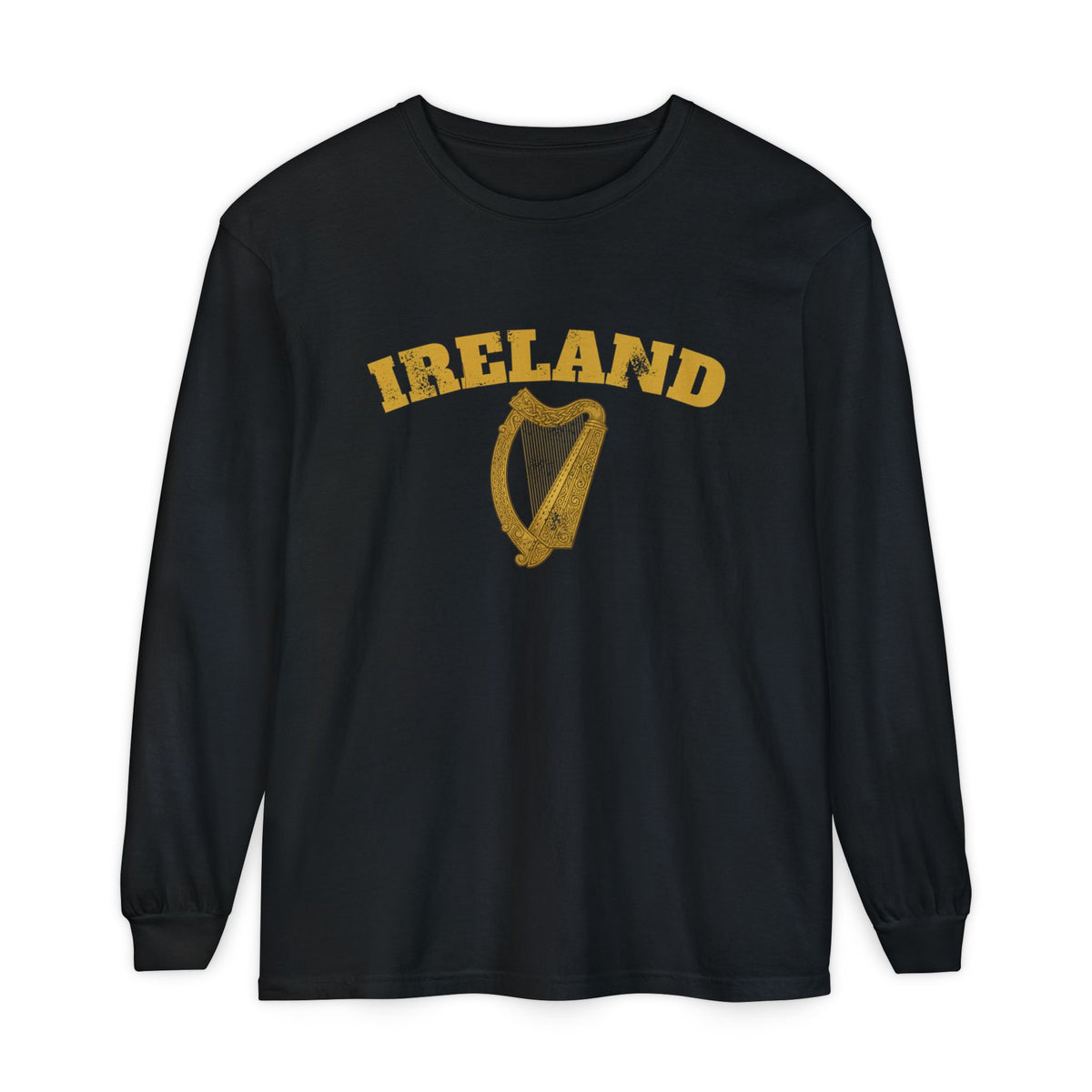 Ireland Vintage Celtic Harp Knotwork Long Sleeve Tee