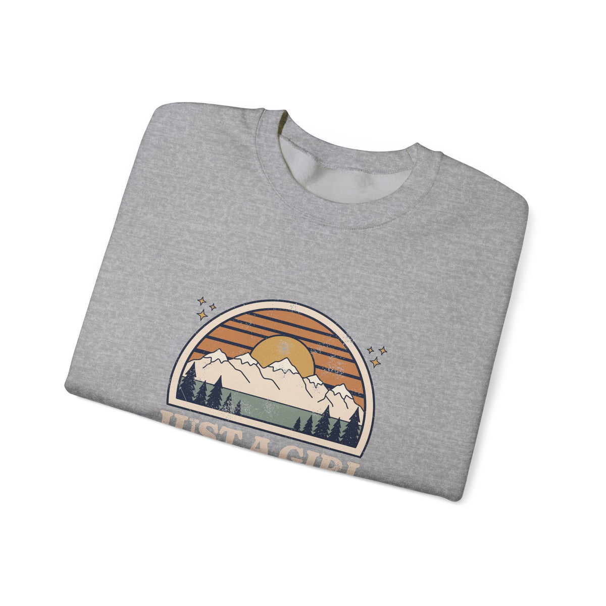 Just a Girl Who Loves National Parks Retro Sunset Crewneck Sweatshirt