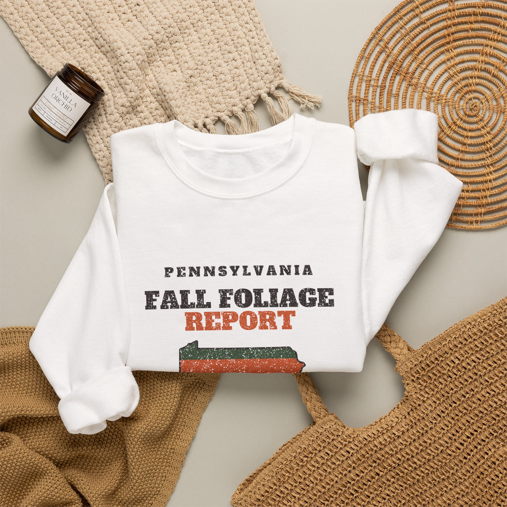 Pennsylvania Fall Foliage Report Map Crewneck Sweatshirt