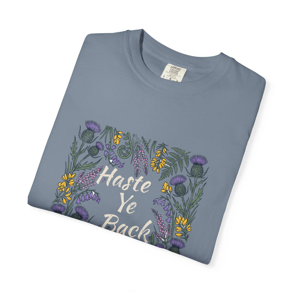 Haste Ye Back Scotland Thistle Wildflowers T-Shirt