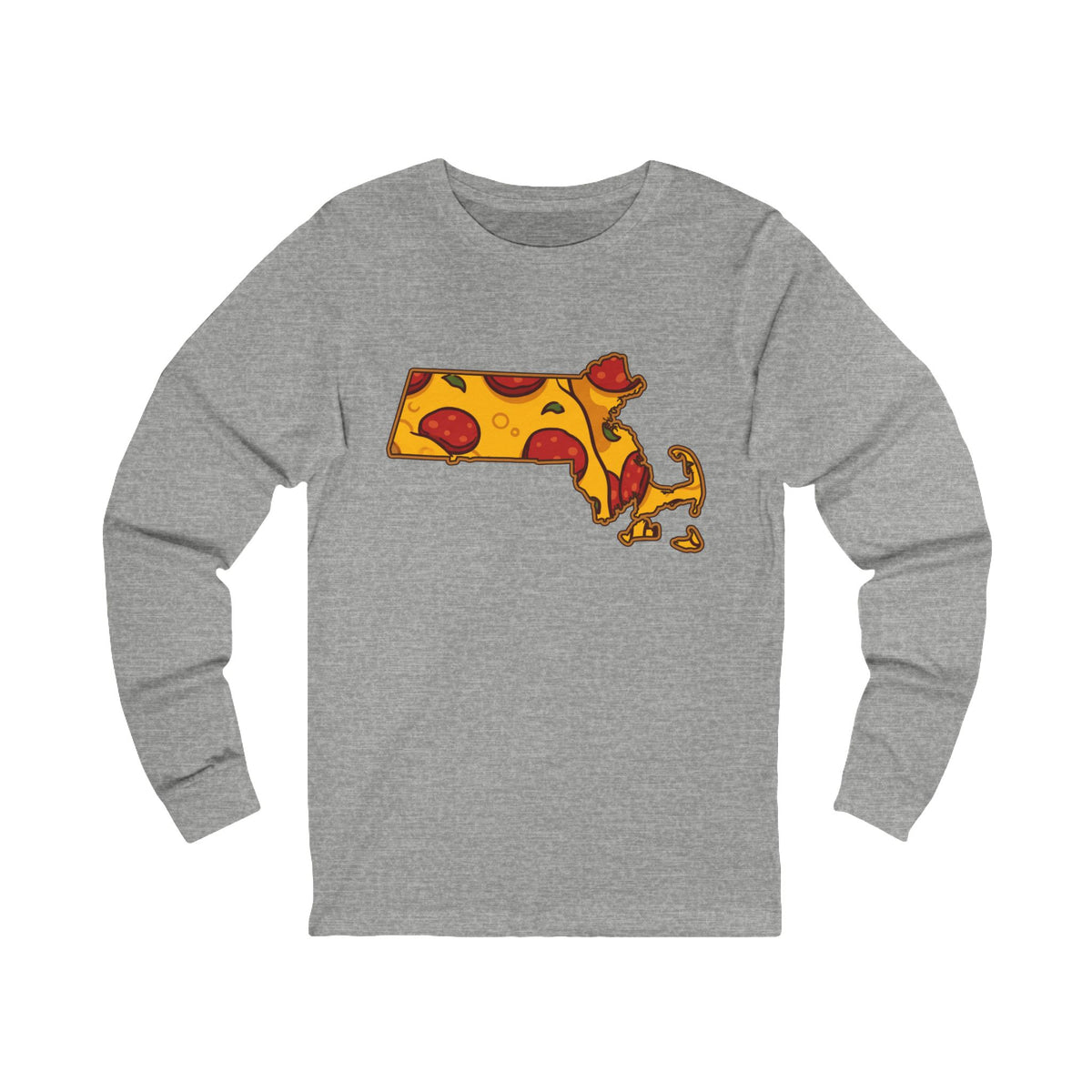 Massachusetts Pizza Map Long Sleeve Tee