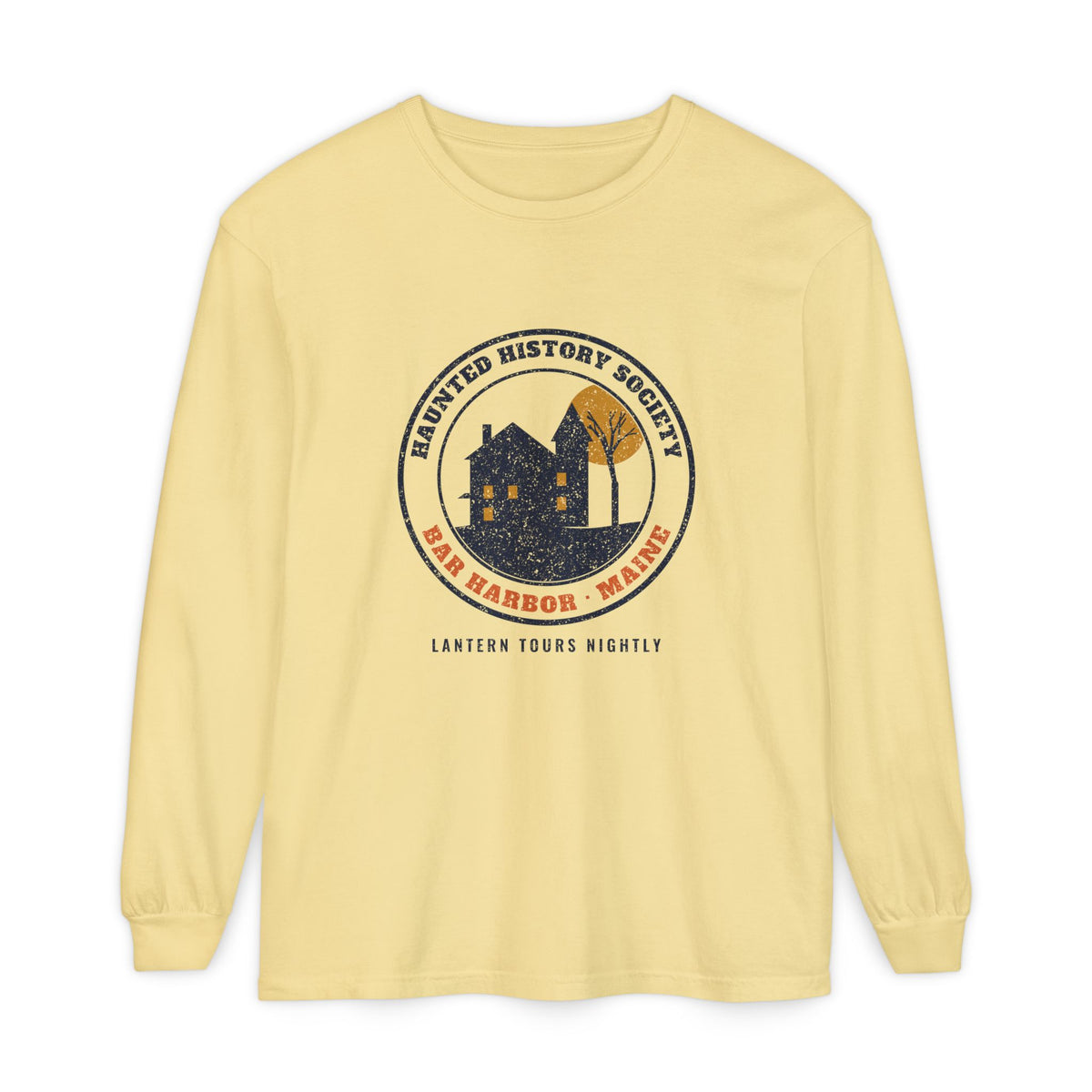 Bar Harbor Maine Haunted History Society Seal Long Sleeve Tee