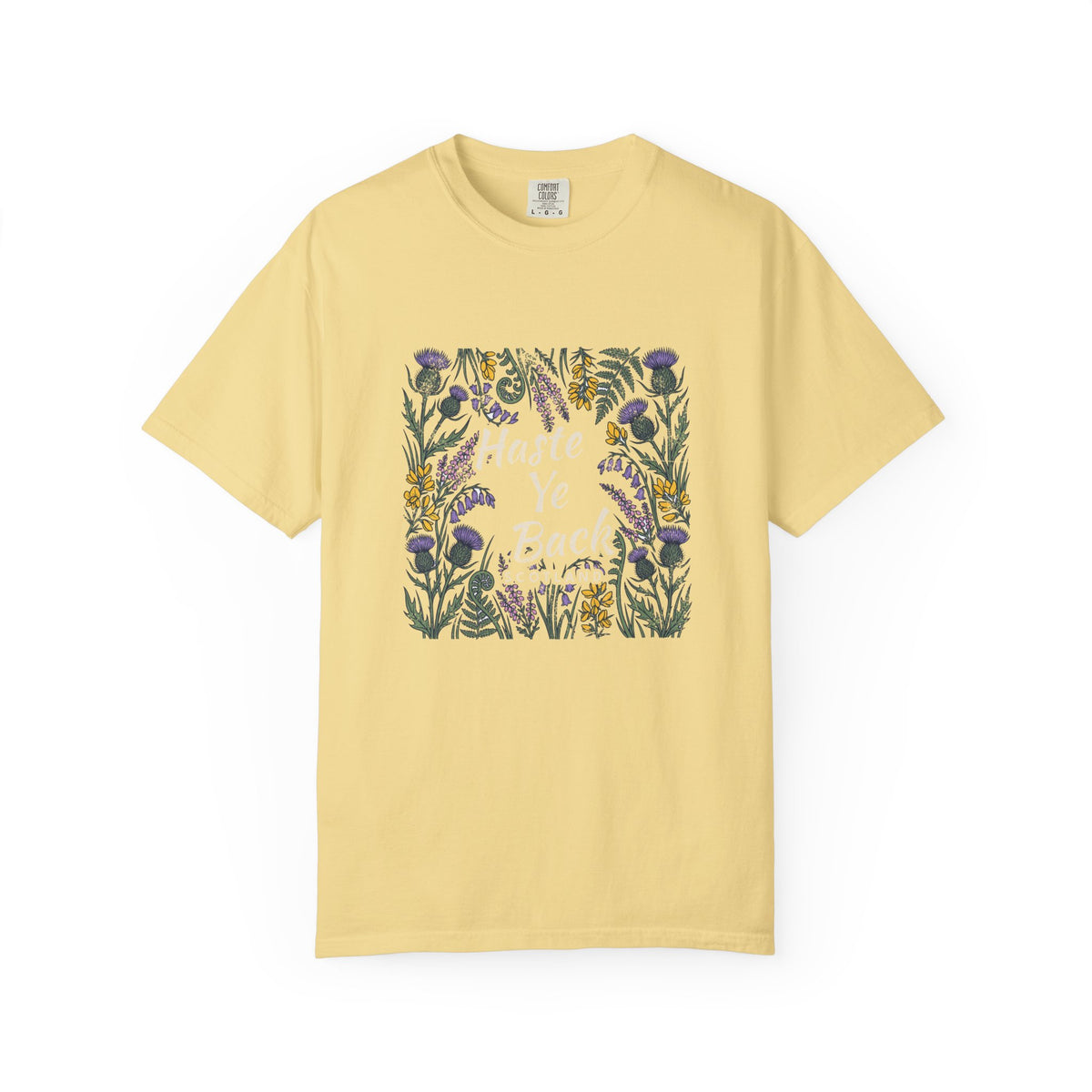 Haste Ye Back Scotland Thistle Wildflowers T-Shirt