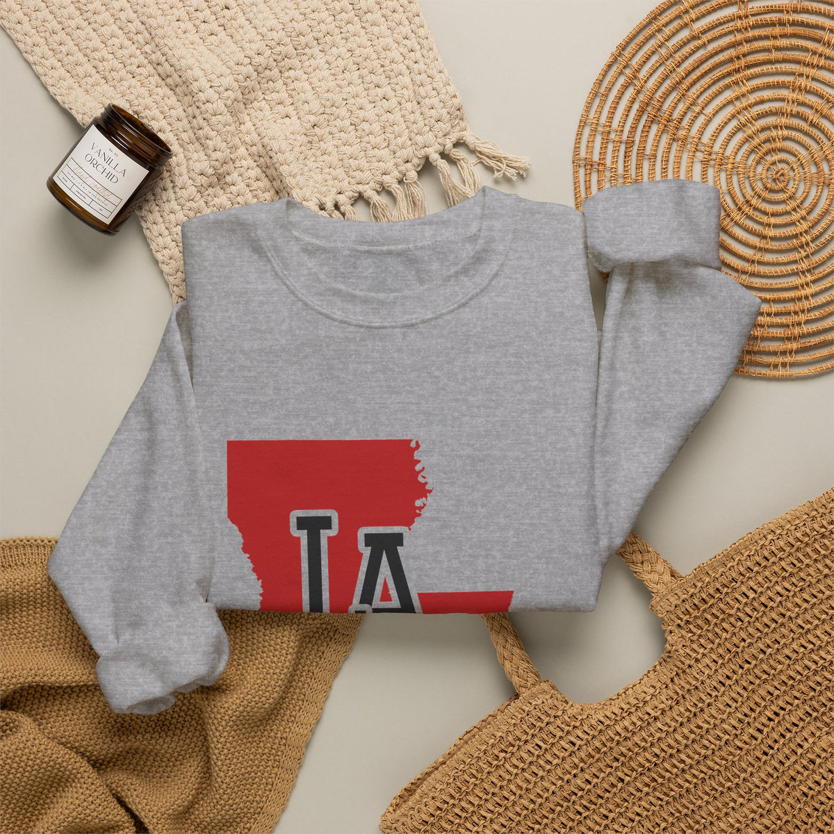 Louisiana Varsity Monogram Map Crewneck Sweatshirt
