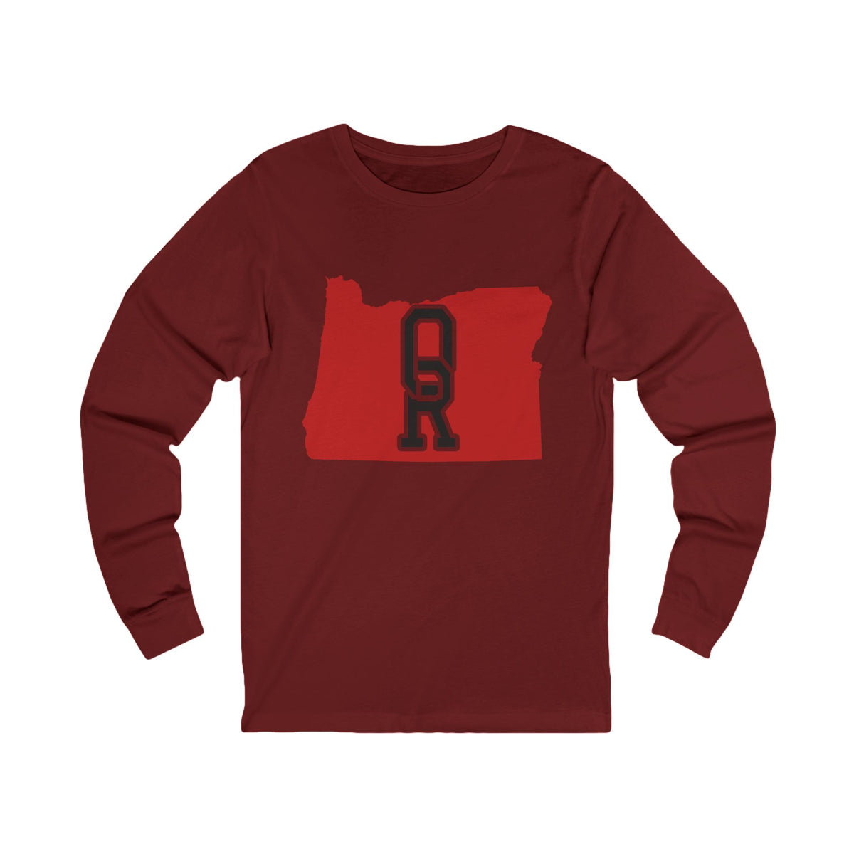 Oregon Varsity Monogram Map Long Sleeve Tee