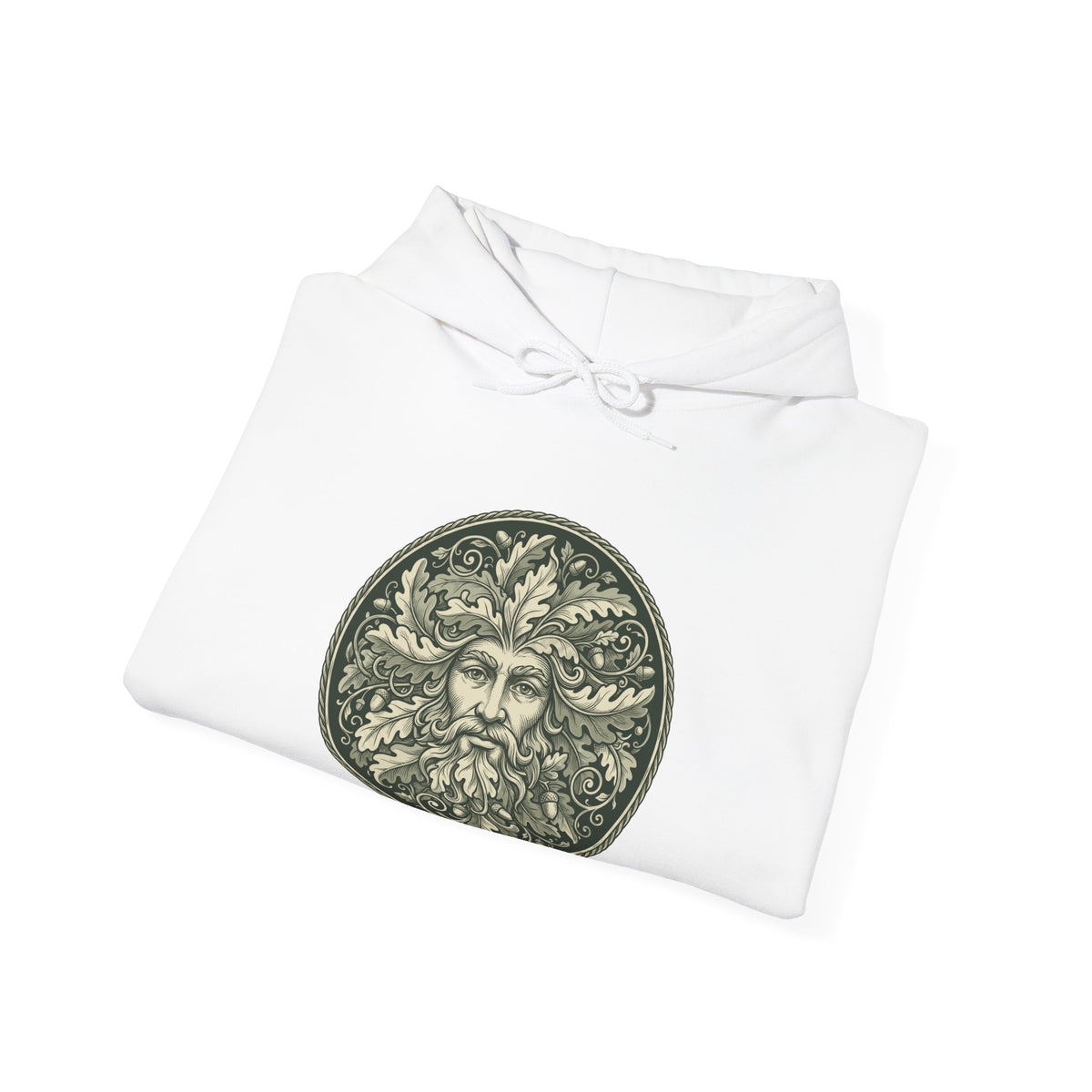 Green Man Oak Leaf and Acorn Medallion Hoodie