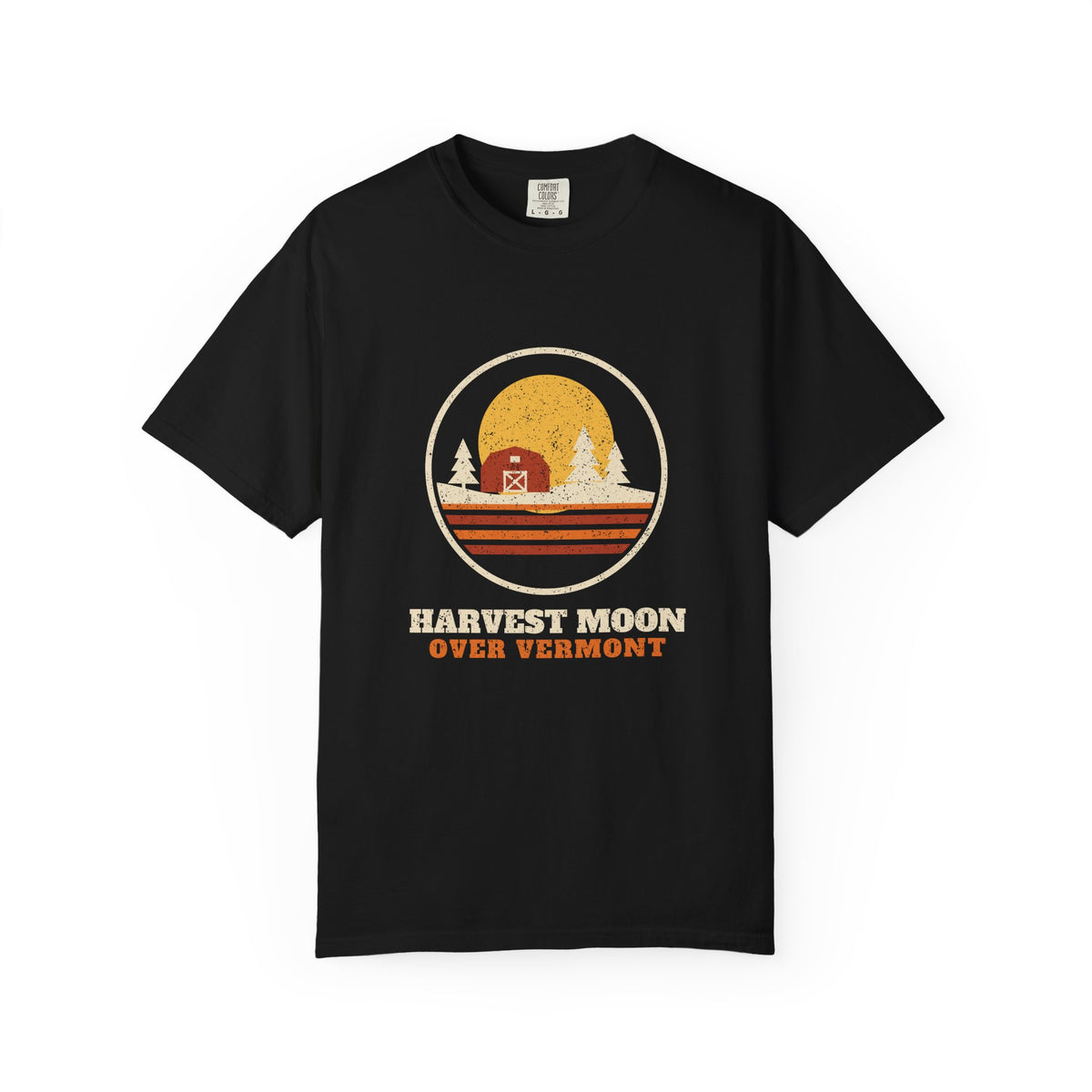 Harvest Moon Over Vermont Retro Badge T-Shirt