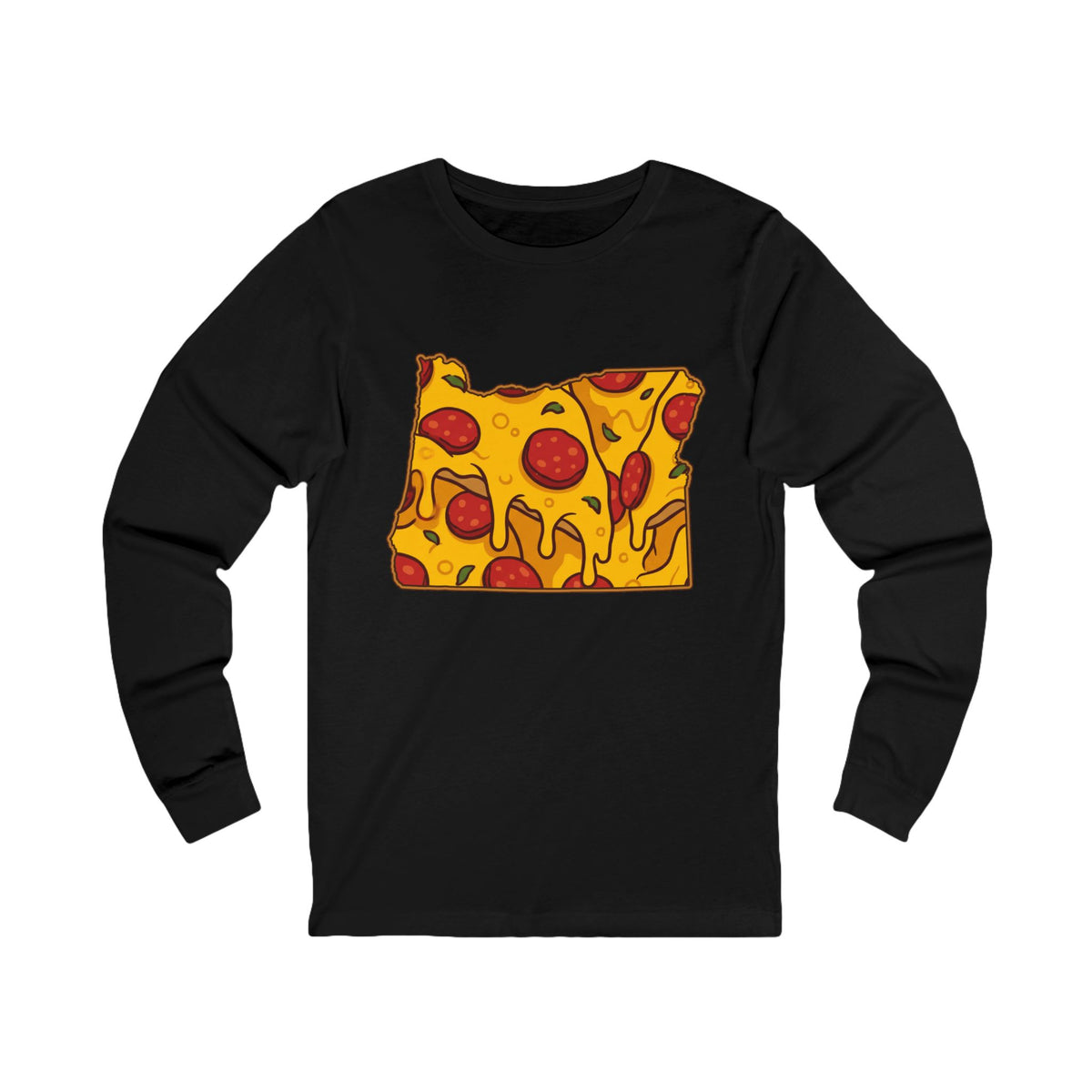 Oregon Pizza Map Long Sleeve Tee