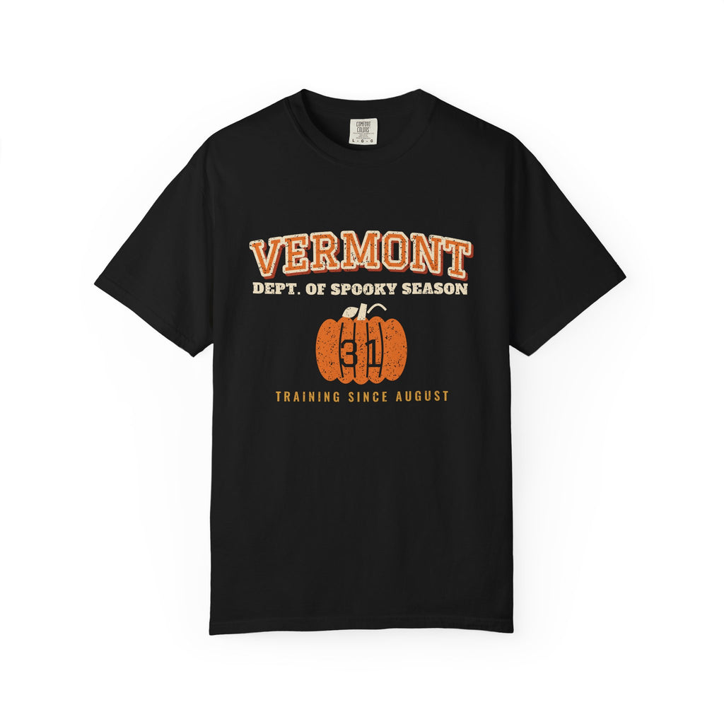 Vermont Dept. of Spooky Season Varsity T-Shirt