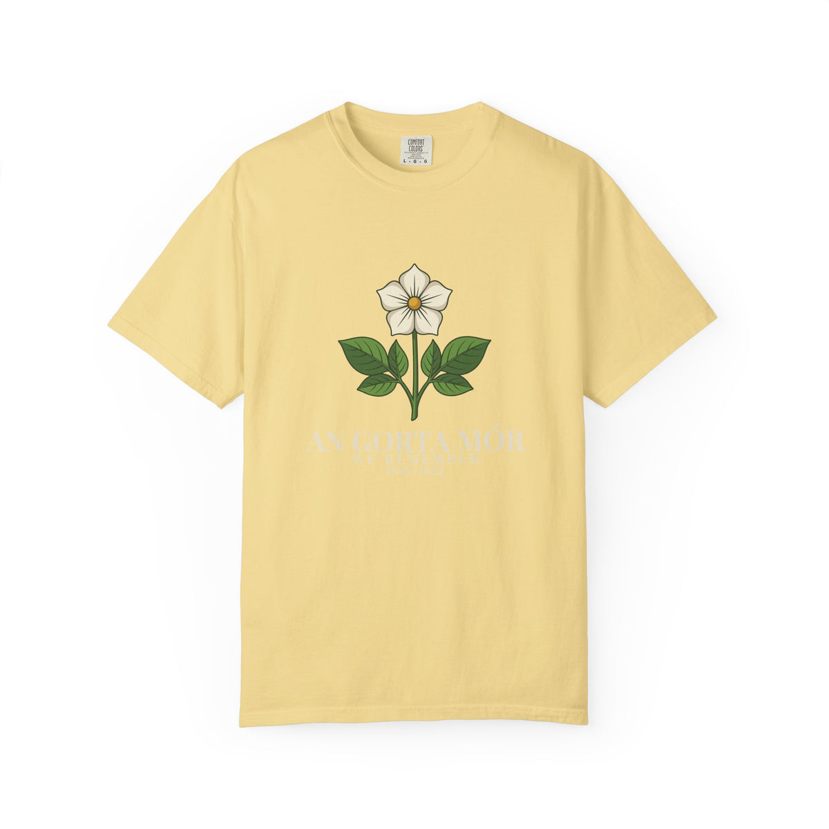An Gorta Mór We Remember 1845-1852 Potato Blossom T-Shirt