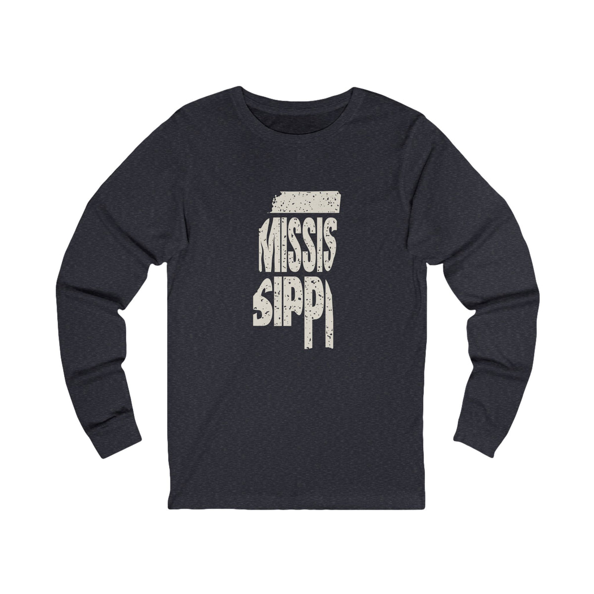 Mississippi Vintage Letters Map Long Sleeve Tee
