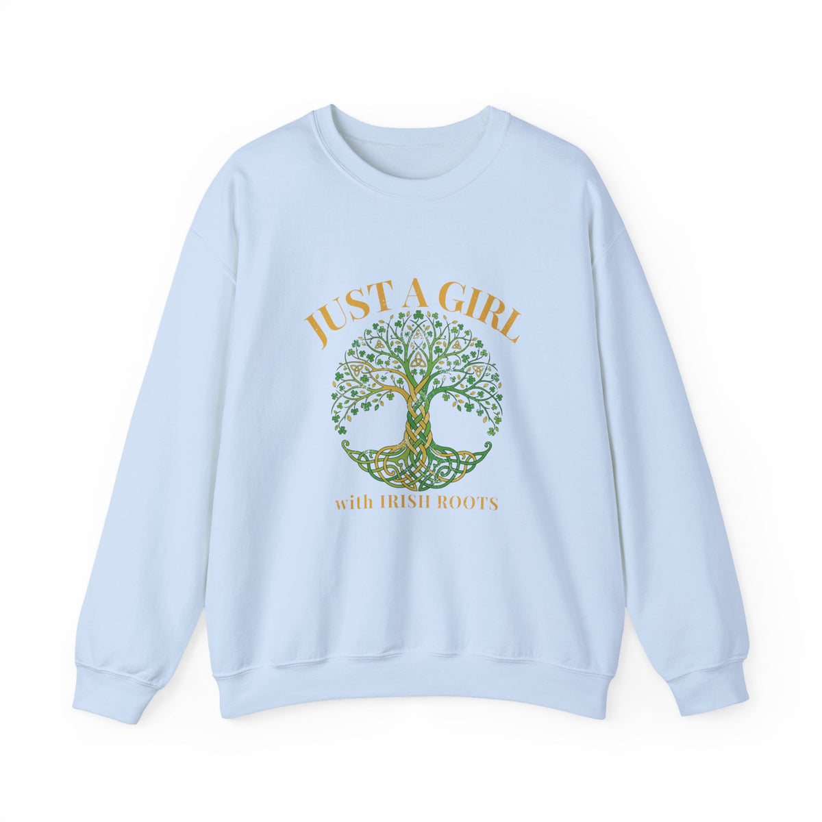 Just a Girl With Irish Roots Tree of Life Crewneck Sweatshirt