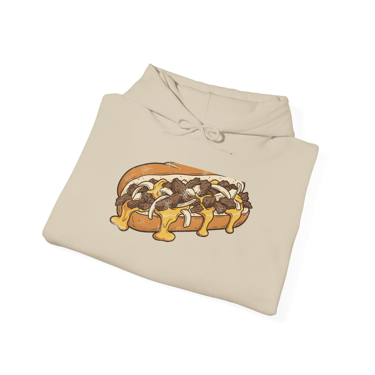 Philly Cheesesteak Retro Food Illustration Hoodie
