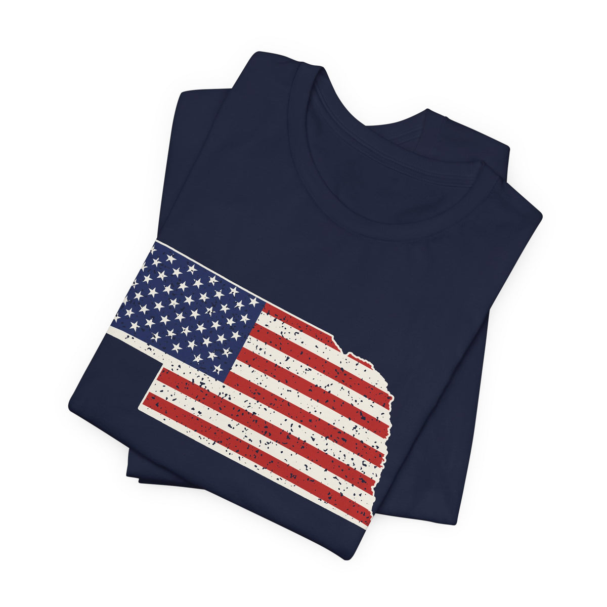 Nebraska American Flag Map T-Shirt