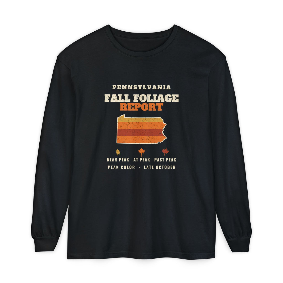 Pennsylvania Fall Foliage Report Map Long Sleeve Tee