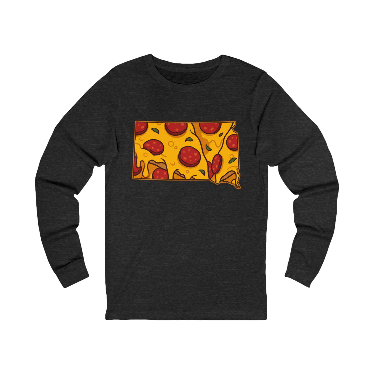 South Dakota Pizza Map Long Sleeve Tee