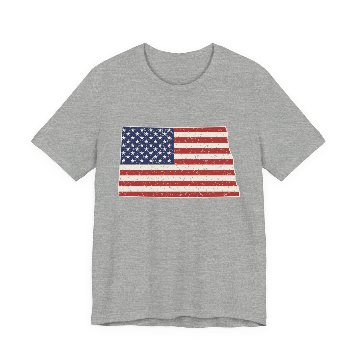 North Dakota American Flag Map T-Shirt