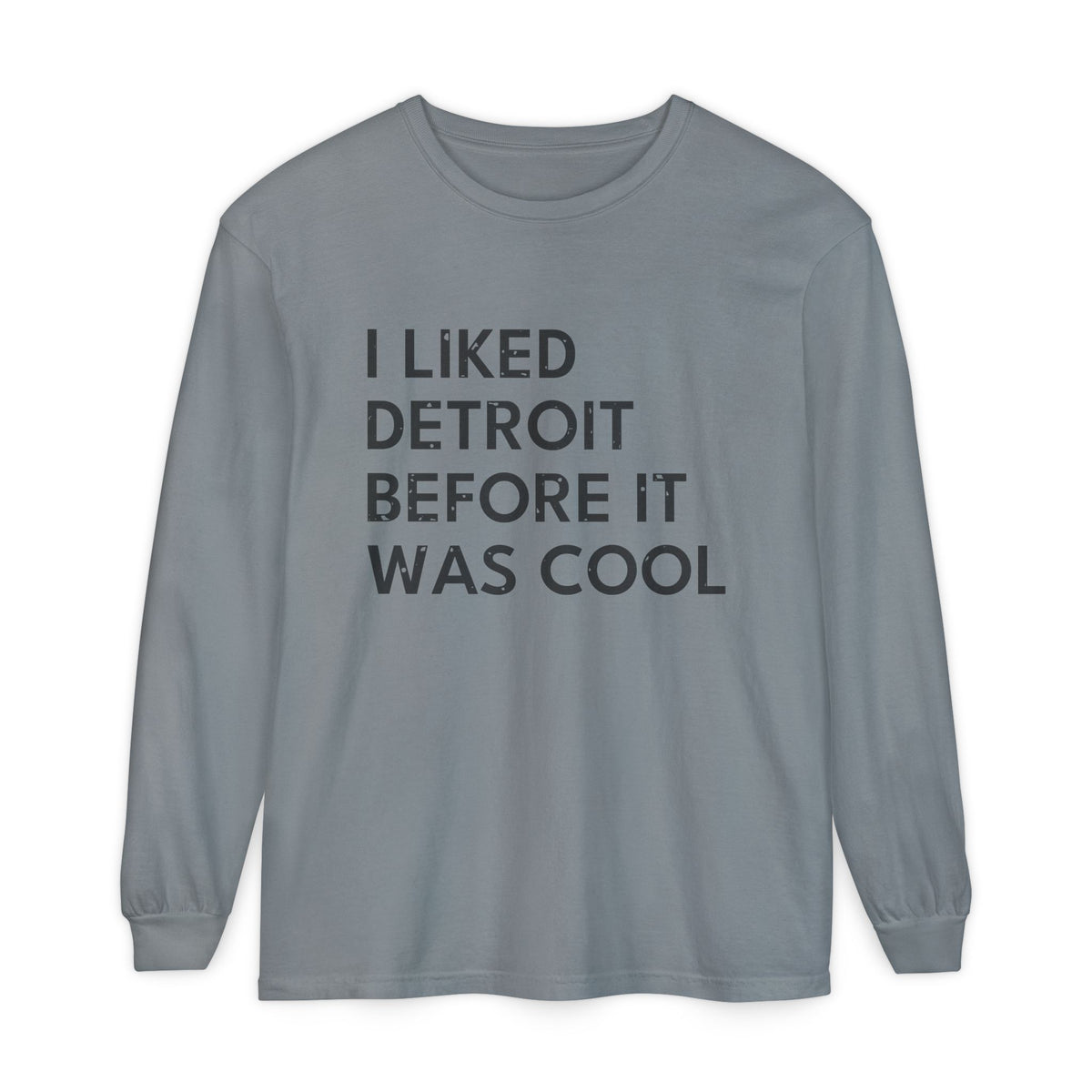 I Liked Detroit Before It Was Cool Retro Hometown Long Sleeve Tee