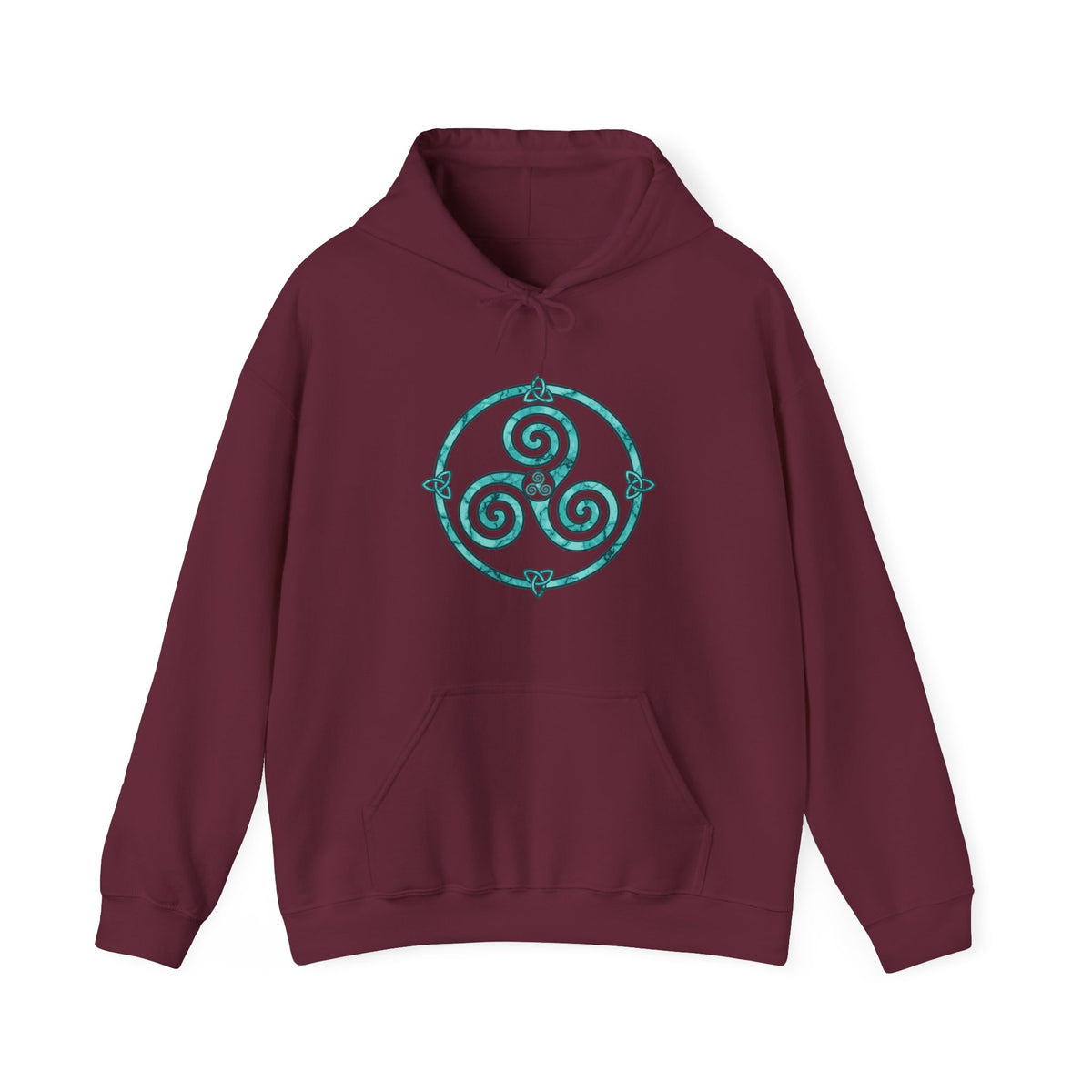 Celtic Triskele Spiral Trinity Knot Turquoise Hoodie