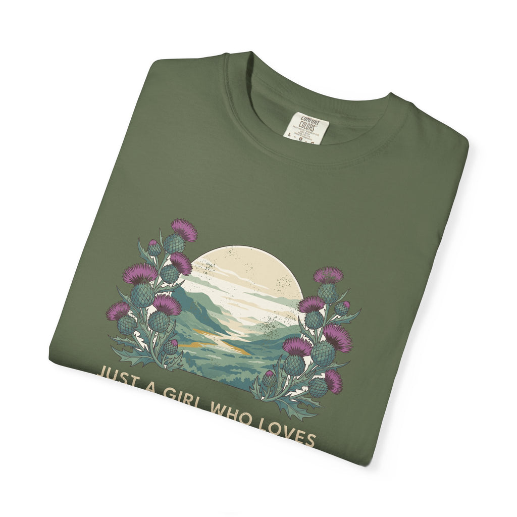 Just a Girl Who Loves Scotland Thistles Highland Glen T-Shirt