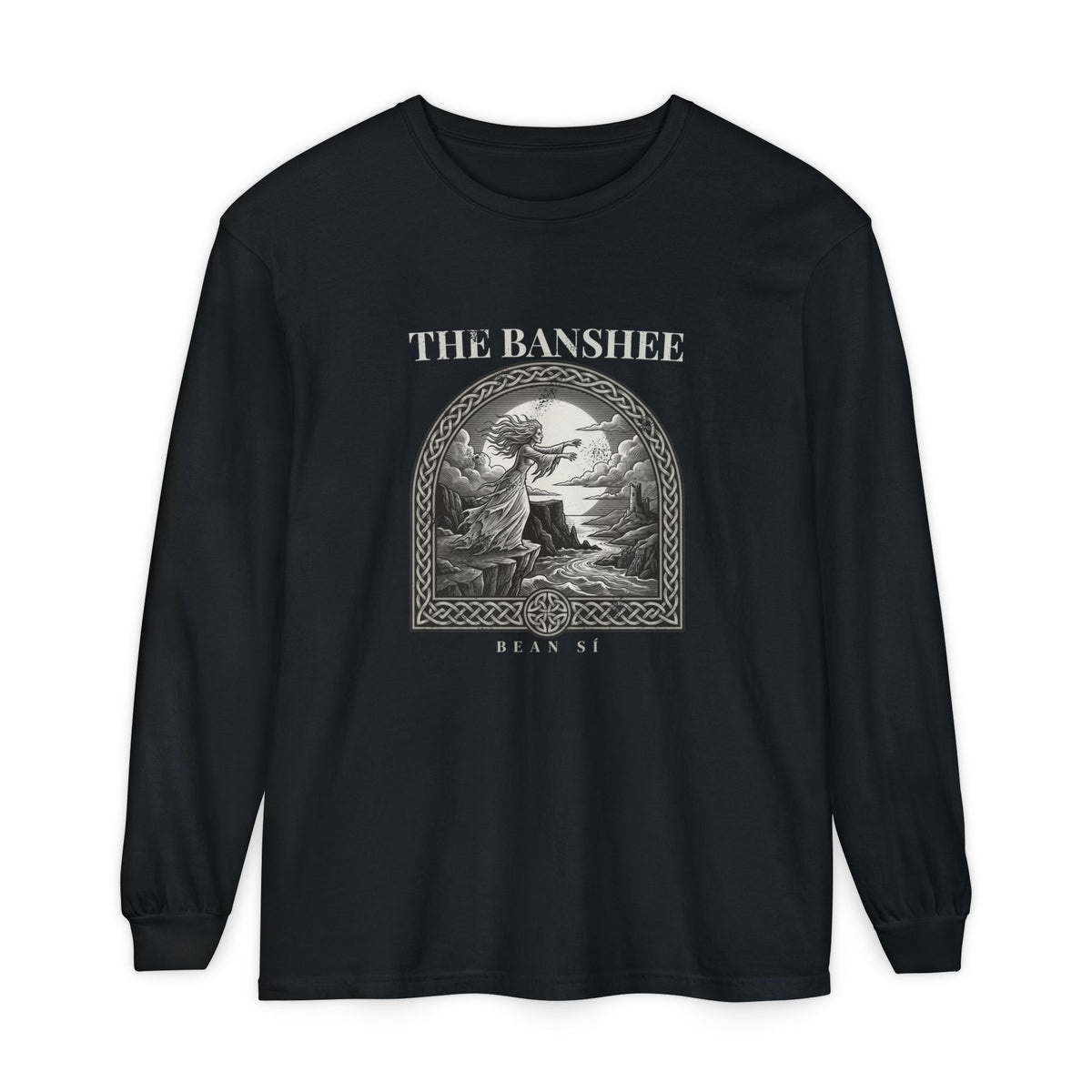 The Banshee Bean Sí Irish Folklore Engraving Long Sleeve Tee