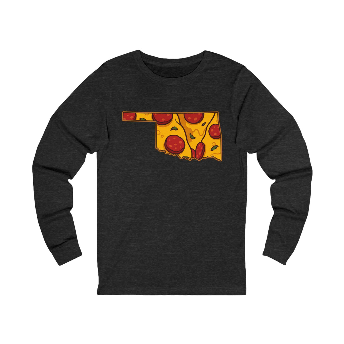 Oklahoma Pizza Map Long Sleeve Tee