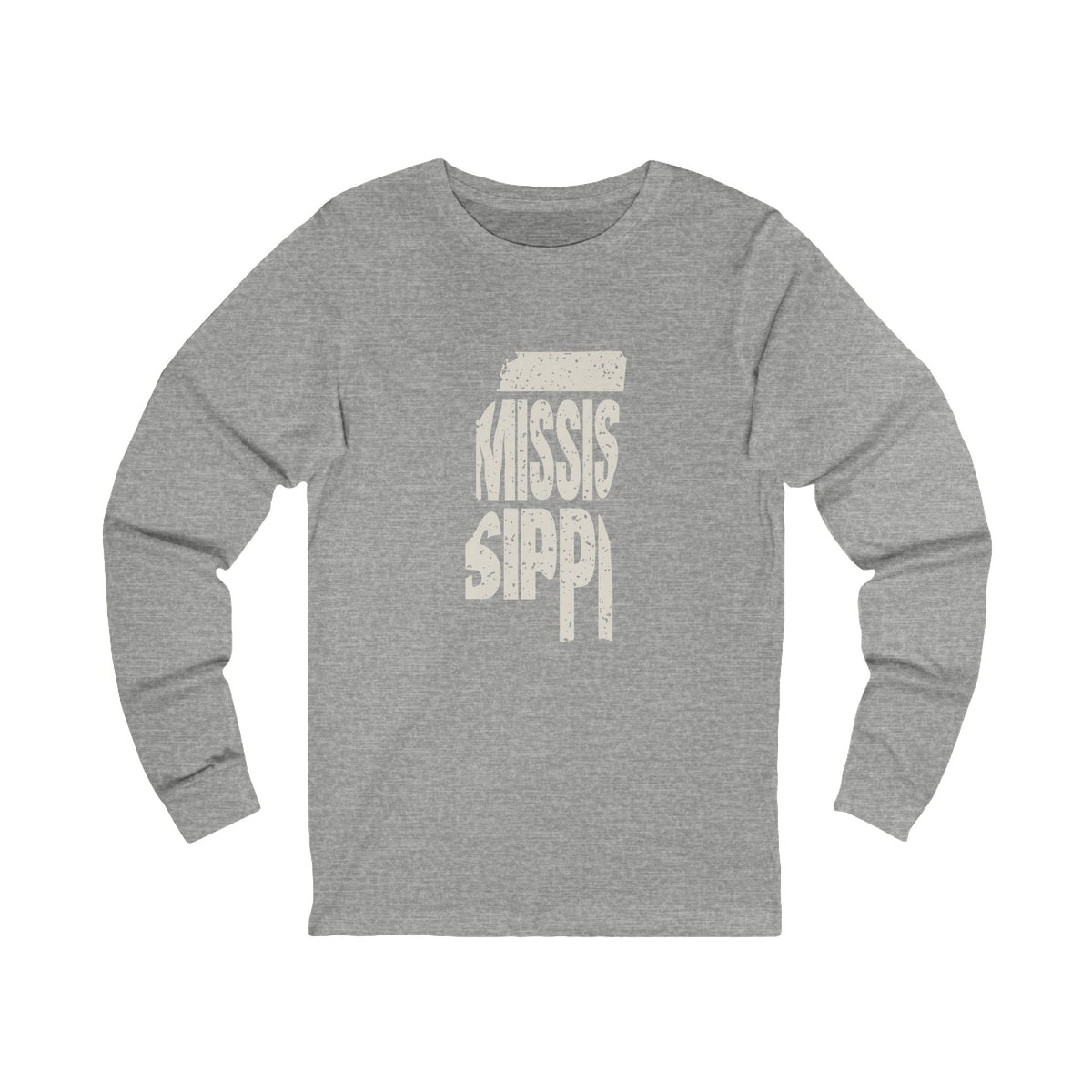Mississippi Vintage Letters Map Long Sleeve Tee