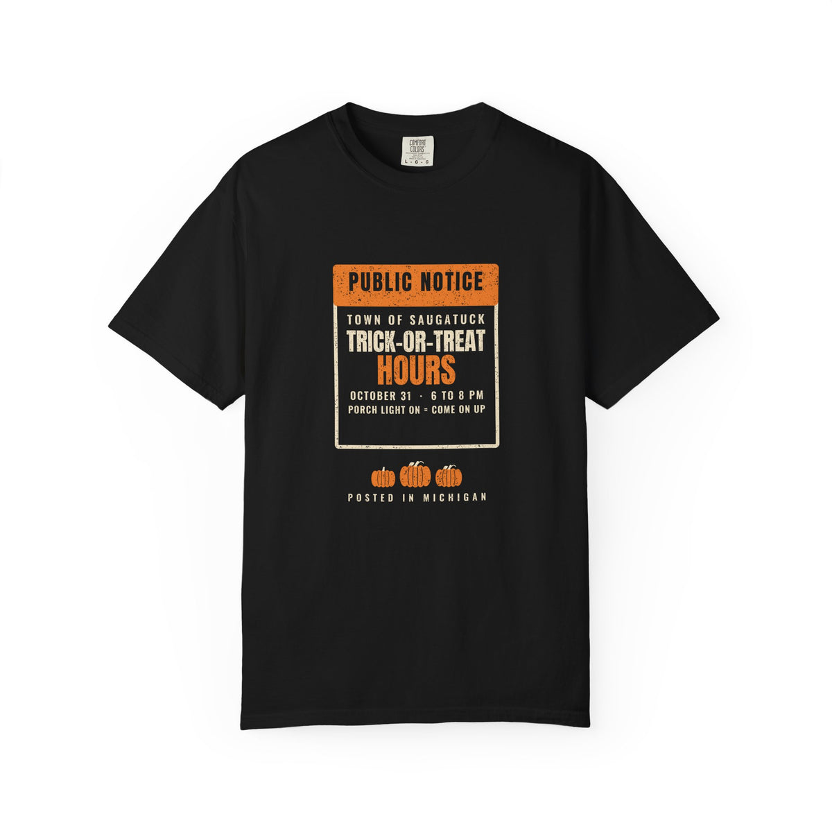 Saugatuck Michigan Trick-or-Treat Hours Notice T-Shirt
