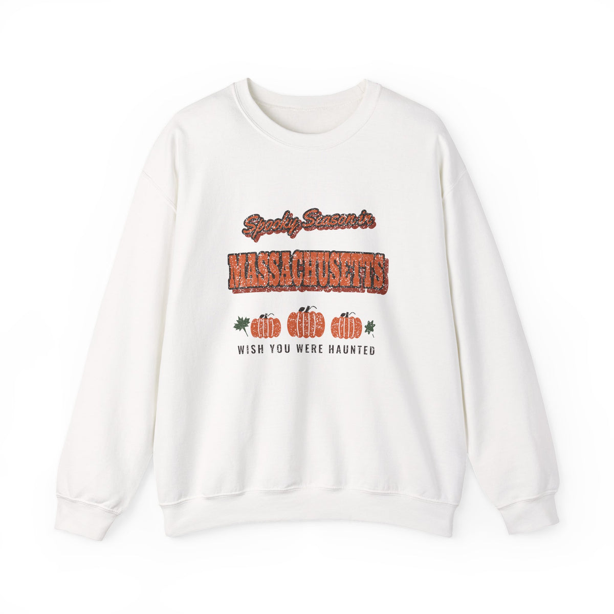 Spooky Season in Massachusetts Vintage Postcard Crewneck Sweatshirt