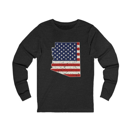 Arizona American Flag Map Long Sleeve Tee