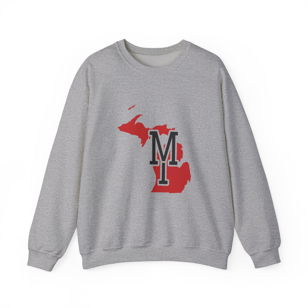 Michigan Varsity Monogram Map Crewneck Sweatshirt