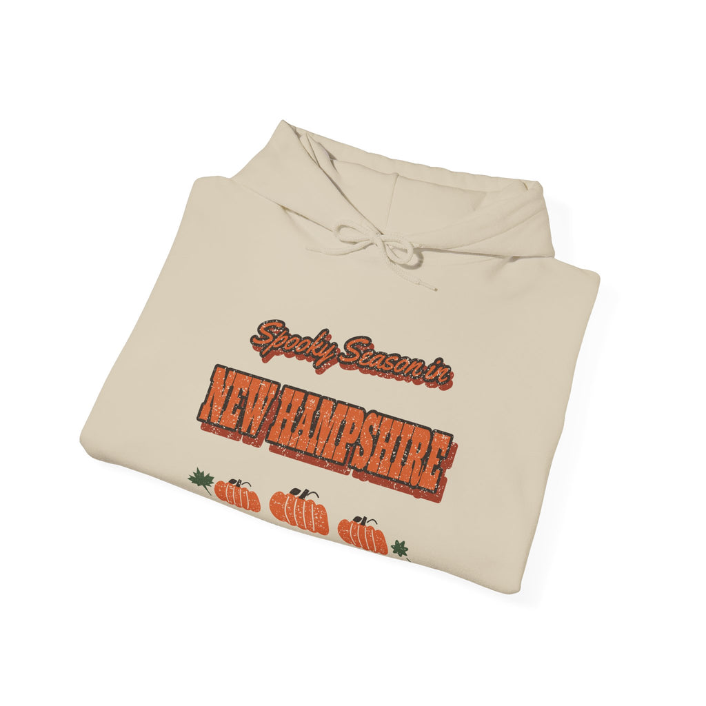 Spooky Season in New Hampshire Vintage Postcard Hoodie