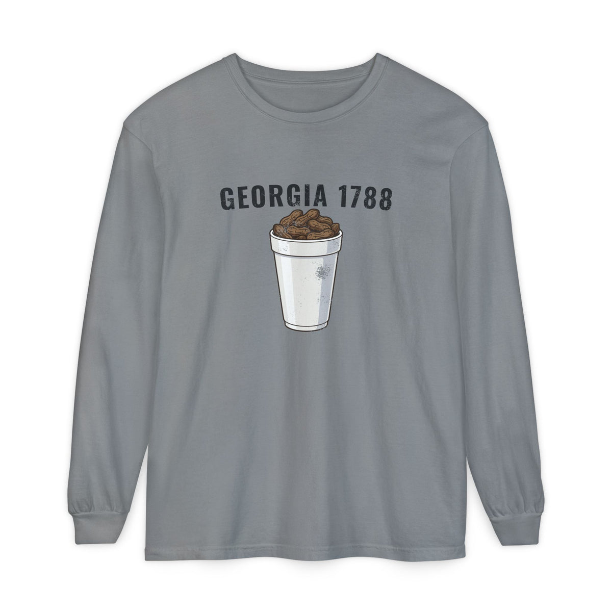 Georgia Boiled Peanuts Retro Food Illustration Long Sleeve Tee