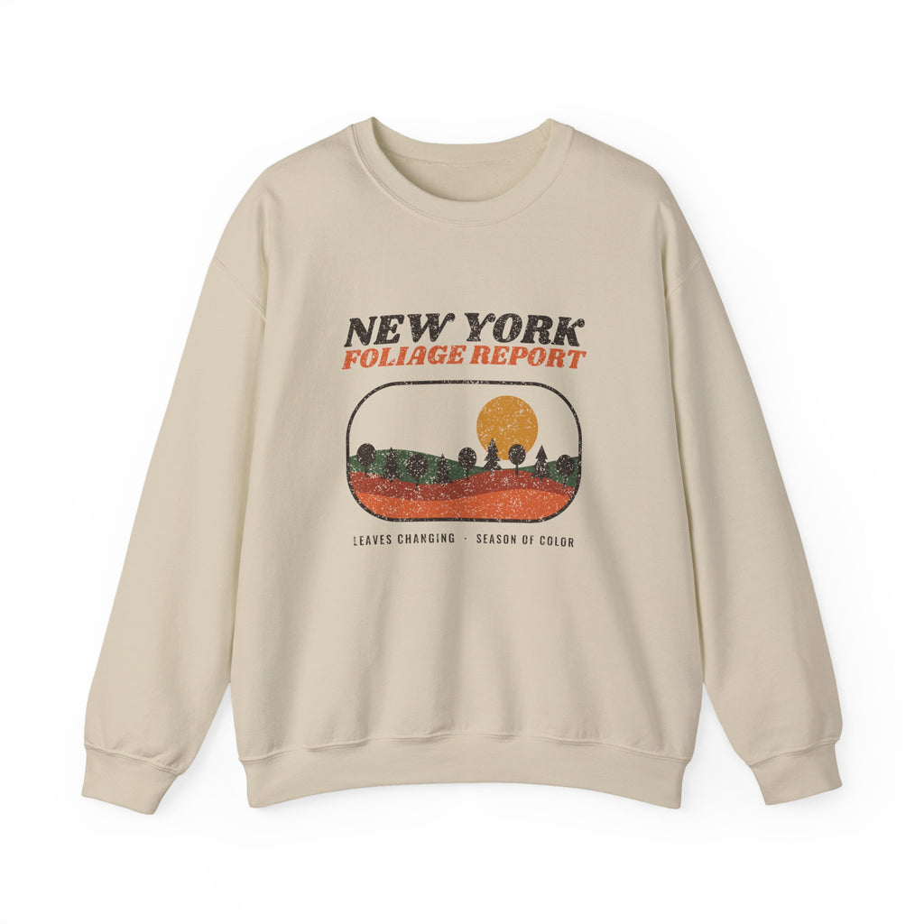 New York Foliage Report Retro Landscape Crewneck Sweatshirt