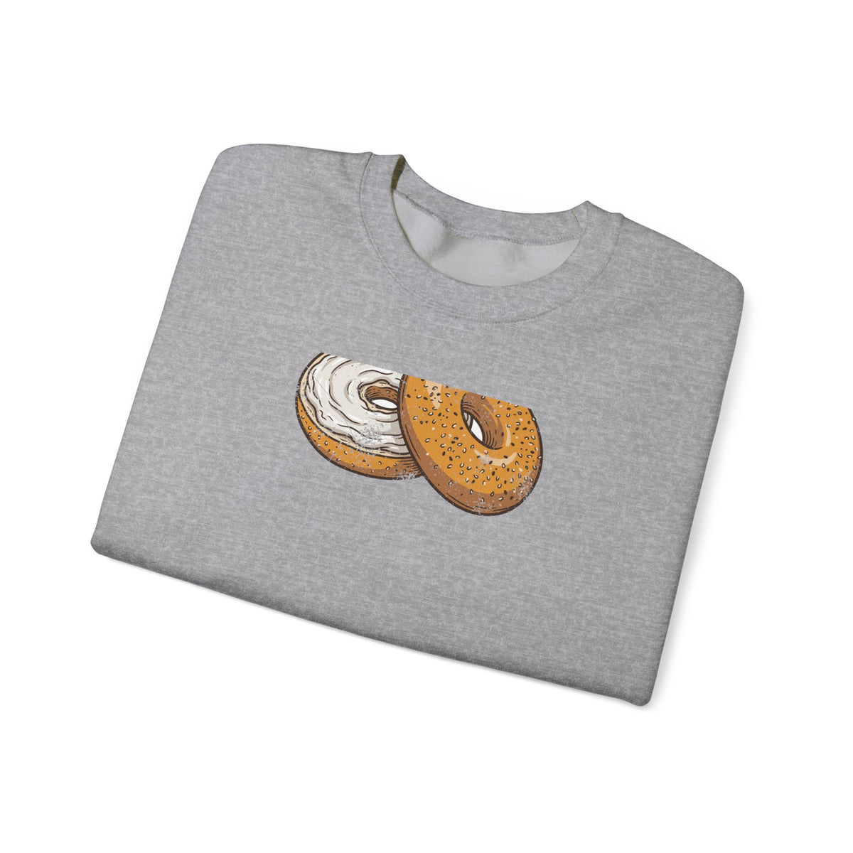 New York Everything Bagel Retro Food Illustration Crewneck Sweatshirt