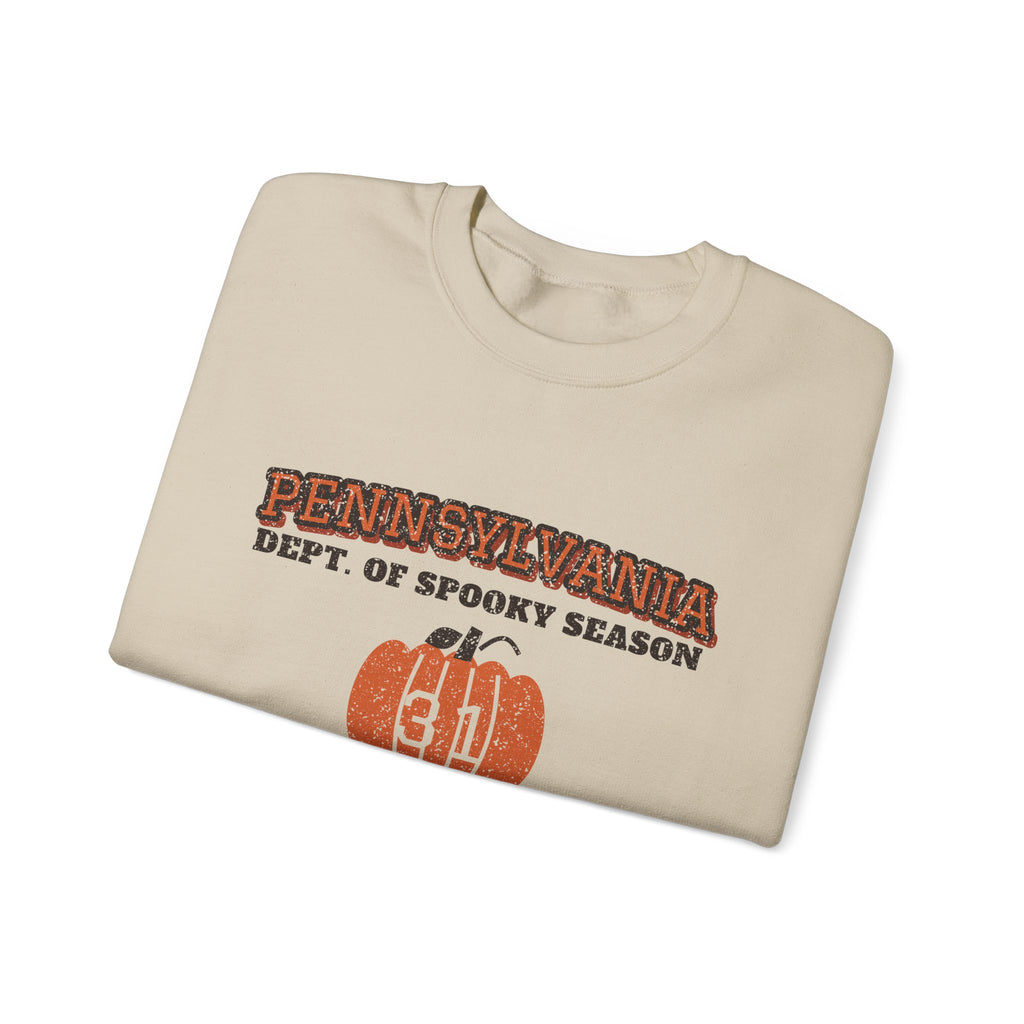 Pennsylvania Dept. of Spooky Season Varsity Crewneck Sweatshirt