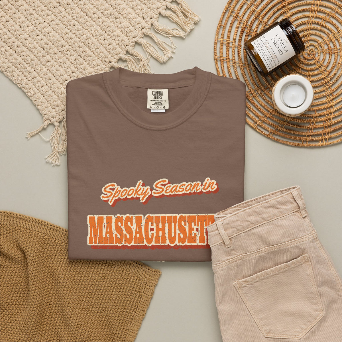 Spooky Season in Massachusetts Vintage Postcard T-Shirt