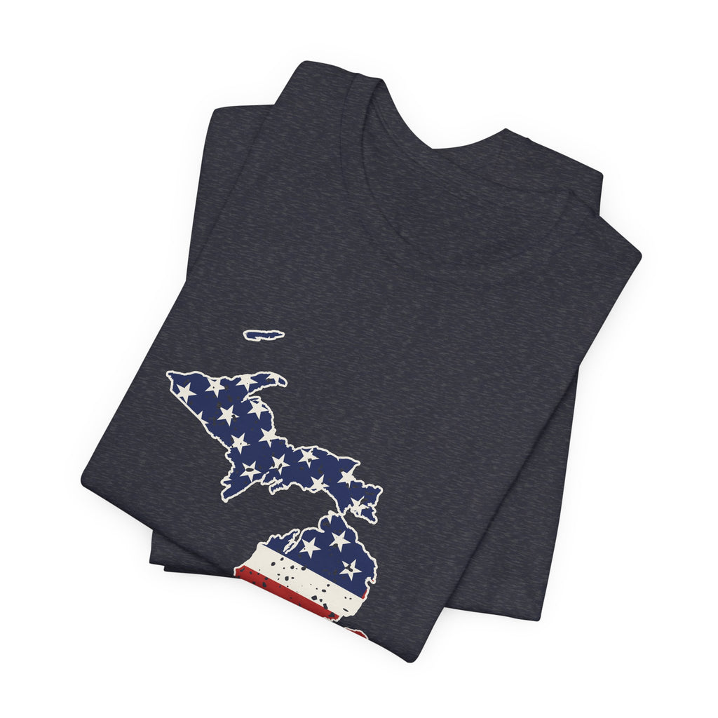 Michigan American Flag Map T-Shirt