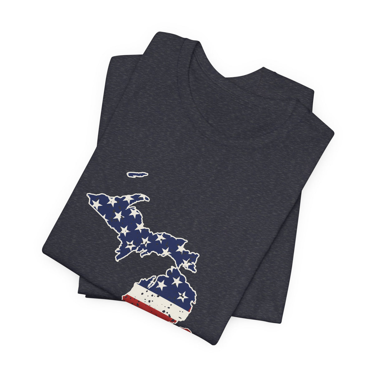 Michigan American Flag Map T-Shirt