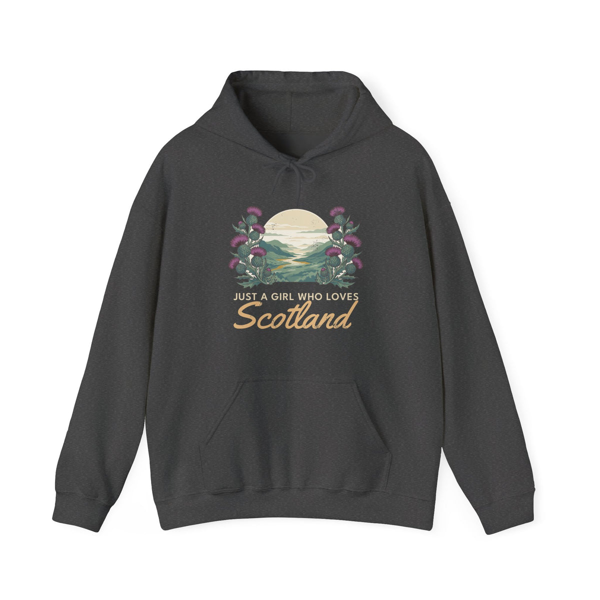 Just a Girl Who Loves Scotland Thistles Highland Glen Hoodie